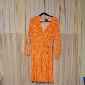 Pendleton Orange Patterned Long Sleeve Dress